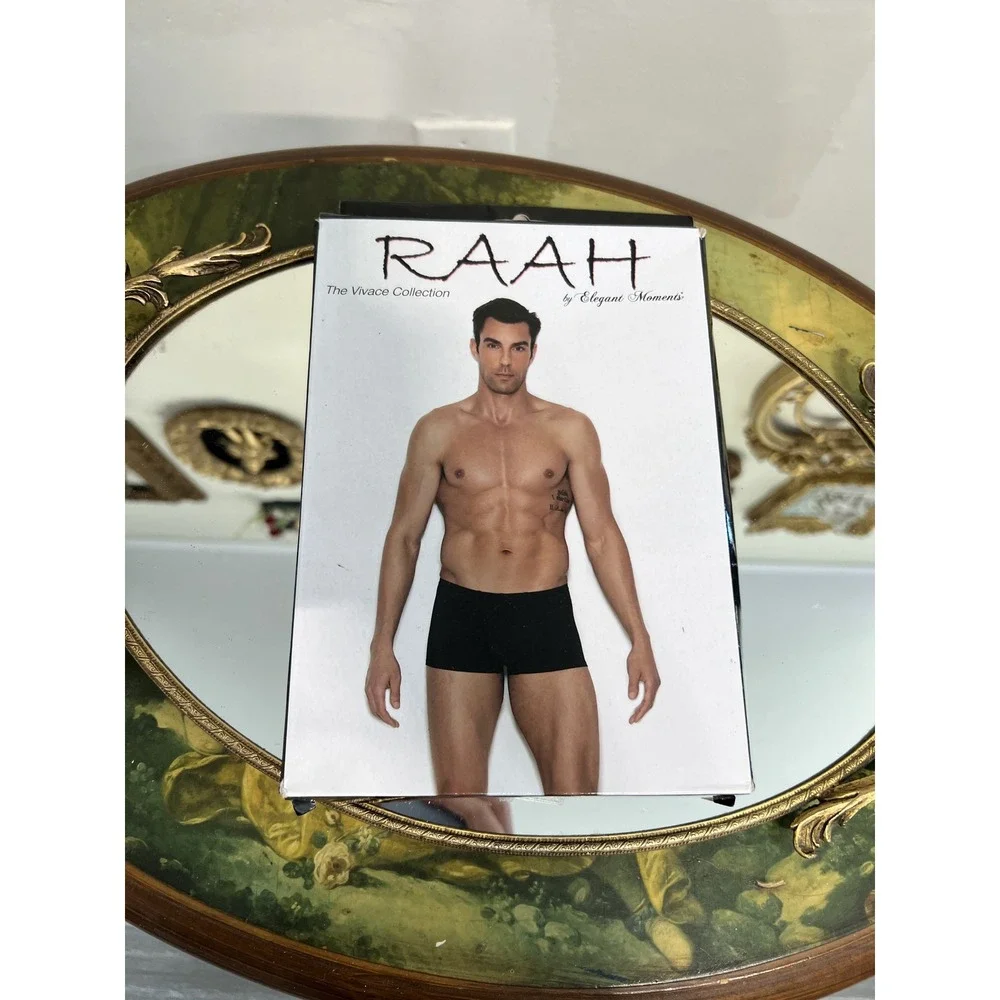RAAH by Elegant Moments Men's Black Boxer Briefs Classic Underwear Size L/XL New